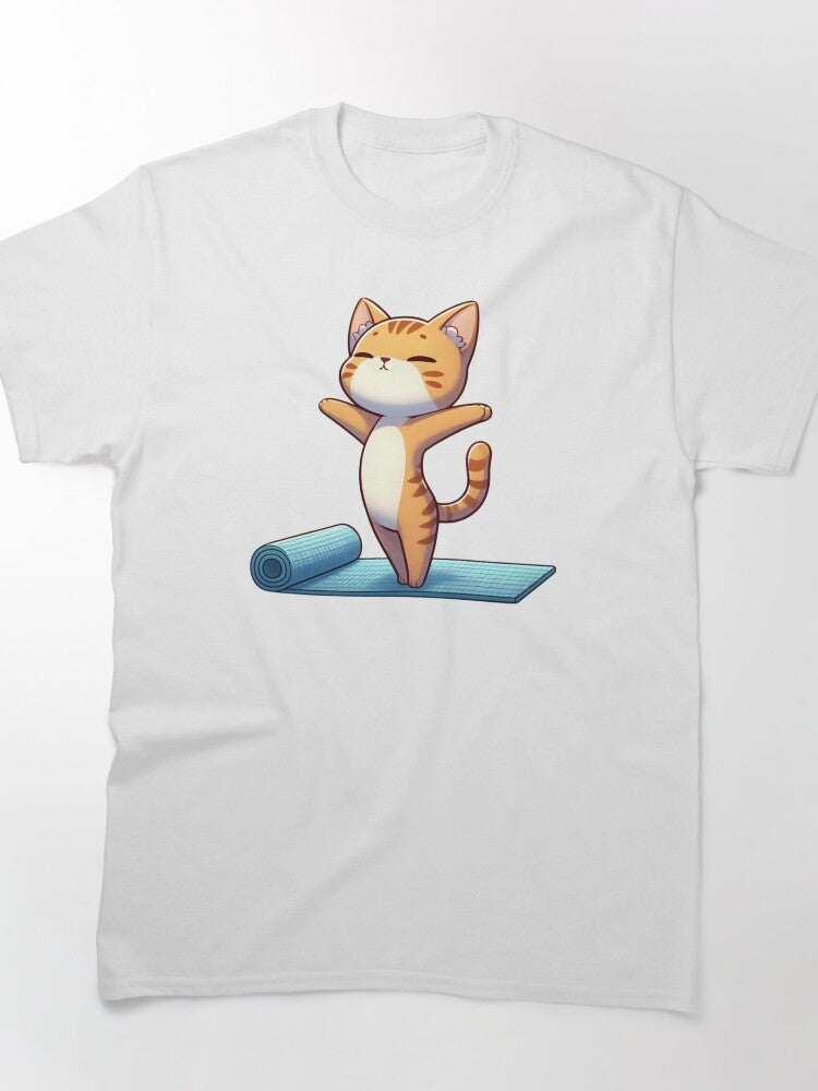 Cute Chibi Yoga Cat Classic T-Shirt
